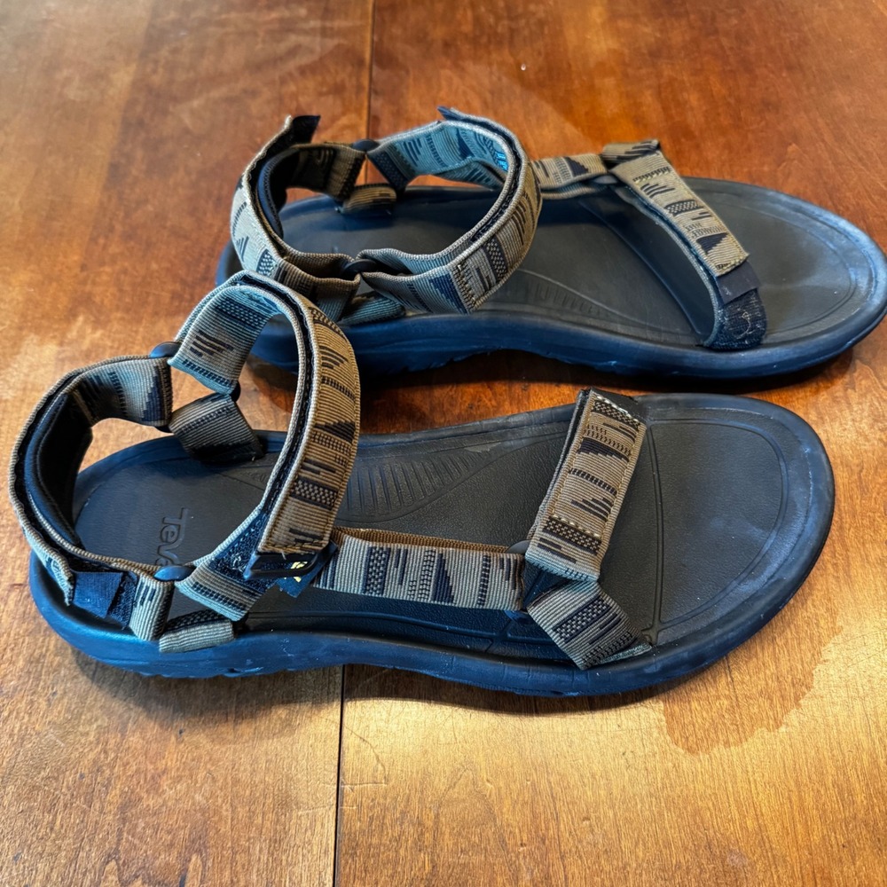 Teva Sandals Mens 13 Olive Hurricane XLT2 1019234 Geometric Strap Sport Hiking